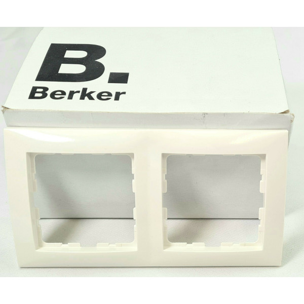 [#0003]Berker S1 2-Fach Rahmen Steckdose Schalter polarweiß glänzend
