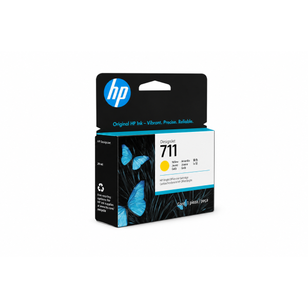 HP 711 Tintenpatrone Gelb 29 ml CZ132A für DesignJet T100/T500 Serie Plotter