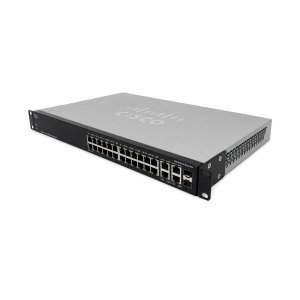 Cisco SG300-28-K9 V02 Gigabit Managed Switch, 26x RJ45 + 2x SFP, Rack, Konsole
