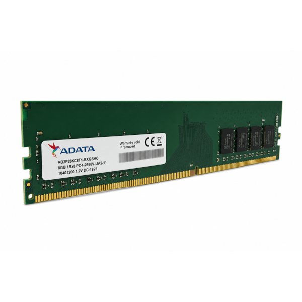 ADATA DDR4 Arbeitsspeicher 8GB 1Rx8 PC4-2666V-UA2-11 288-Pin UDIMM Non-ECC
