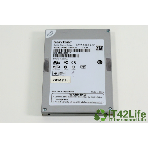 SanDisk SDS5C-008G 8GB U100 SATA SSD SATA 5000 2,5 SolidState interne Festplatte